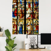 Glas in lood Window in Keulen, Duitsland Poster (Thuiskantoor)