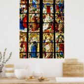 Glas in lood Window in Keulen, Duitsland Poster (Keuken)
