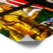 Glas in lood Window in Keulen, Duitsland Poster (Hoek)