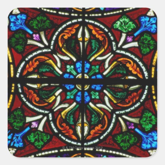 Glas in lood Window in St. Michans Church Vierkante Sticker (Voorkant)