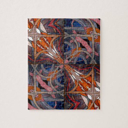 Glas in lood Window Kaleidoscoop 18 Legpuzzel (Verticaal)
