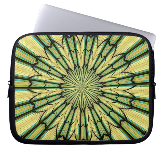 Glas in lood Window Kaleidoscoop 20 Laptop Sleeve (Voorkant)