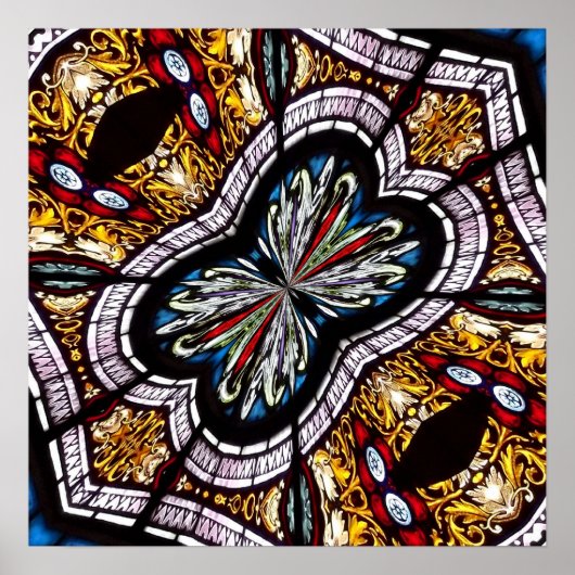 Glas in lood Window Kaleidoscoop 22 Poster (Voorkant)