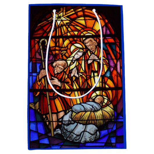 Glas in lood Window Natitivity-kerstcadeau Medium Cadeauzakje (Voorkant)