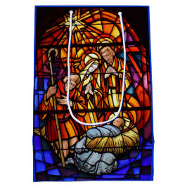 Glas in lood Window Natitivity-kerstcadeau Medium Cadeauzakje