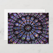 Glas in lood Window, Notre Dame, Parijs Briefkaart (Voorkant / Achterkant)