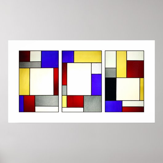 Glas in lood Window Tryptych Theo Van Doesburg Poster (Voorkant)