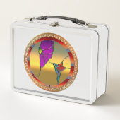 Glas in lood Window Turquoise Hummingbird (Voorkant)