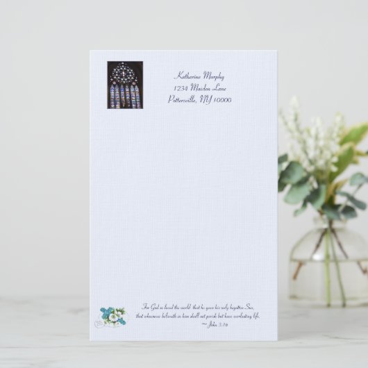 'Glas in lood Windows' Easter Stationery Briefpapier (Staand voorkant)