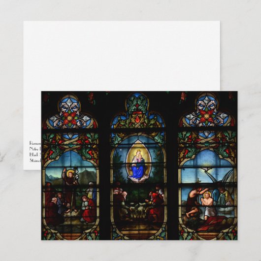 Glas in lood Windows Notre Dame Paris Cathedraal Briefkaart (Voorkant / Achterkant)