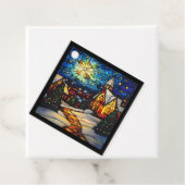 Glas in lood Winter Village Bedankjes Labels (In situ)