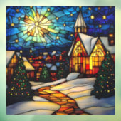 Glas in lood Winter Village Raamsticker (Vel 3)