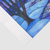 Glas-in-lood Winterbossen Tissuepapier (Detail)