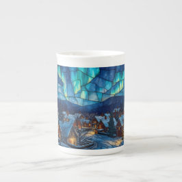 Glas-in-lood Winterdorp Porselein Kop