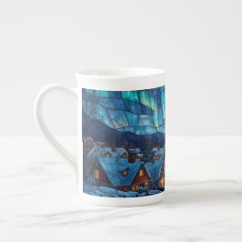 Glas-in-lood Winterdorp Porselein Kop