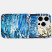 Glas in lood Winterlandschap – Maanverlichte bos Case-Mate iPhone Case (Achterkant (horizontaal))