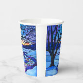 Glas in lood winterlandschap papieren bekers (Links)