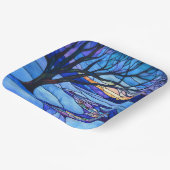 Glas in lood winterlandschap papieren bordje (Gebogen)