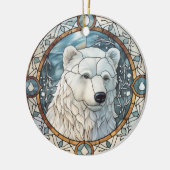 Glas in lood Wit Beer Kerst Ornament (Links)