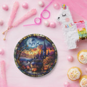 Glas in lood Witch's Cauldron Papieren Bordje (Feest)