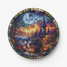 Glas in lood Witch's Cauldron