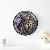 Glas in lood Wizard Ontwerp Grote klok (Huis)