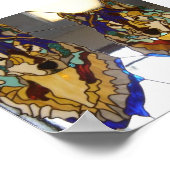 Glas in lood Wolf Pair Poster (Hoek)