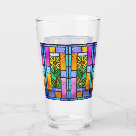 Glas in lood Yellow Daisy (Achterkant)