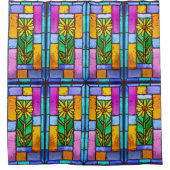 Glas in lood Yellow Daisy Douchegordijn (Voorkant)