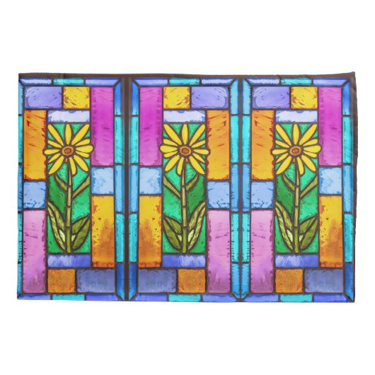 Glas in lood Yellow Daisy Kussensloop (Achterkant)