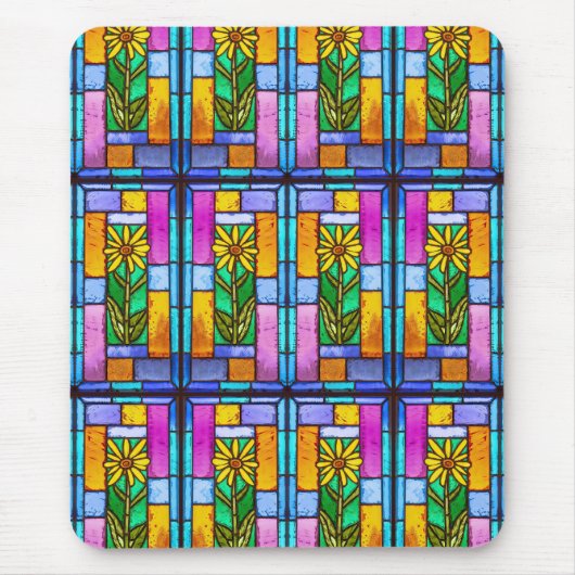 Glas in lood Yellow Daisy Muismat (Voorkant)