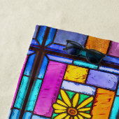 Glas in lood Yellow Daisy Strandlaken (In situ)