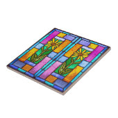 Glas in lood Yellow Daisy Tegeltje (Zijkant)