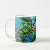 Glas-in-lood Zee Schildpad Koffiemok (Links)