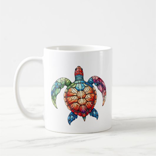 Glas in lood Zee Turtle Koffiemok (Links)