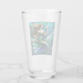 Glas in lood zeemeermin bewondert een bloemetje (Achterkant)