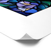 Glas in lood zeemeermin bewondert een bloemetje poster (Hoek)