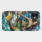 Glas in lood zeemeermin Case-Mate iPhone case (Achterkant (horizontaal))