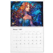 Glas in lood Zeemeermin Kalender (Feb 2027)