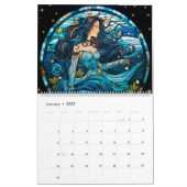 Glas in lood Zeemeermin Kalender (Jan 2027)