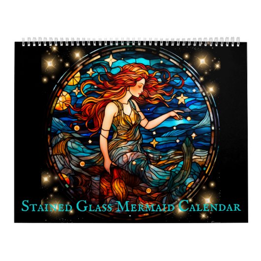 Glas in lood Zeemeermin Kalender (Hoes)