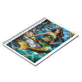 Glas in lood zeemeermin notitieboek (Linkerzijde)