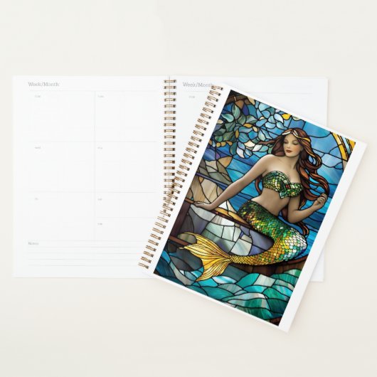 Glas in lood zeemeermin planner (Display)