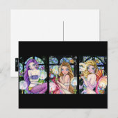 Glas in lood Zeemeermin reeks - Briefkaart (Voorkant / Achterkant)