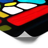 Glas in lood zeilschip bij zonsondergang poster (Hoek)