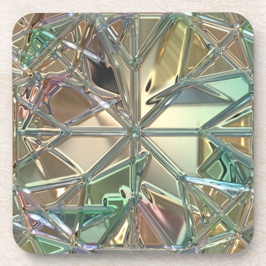 Glas in lood ziet er kleurrijk abstract uit bier onderzetter (Voorkant)