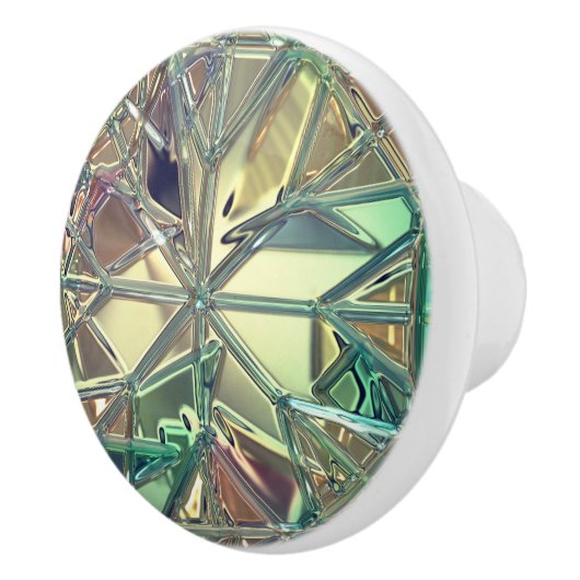 Glas in lood ziet er kleurrijk abstract uit keramische knop (Rechts)