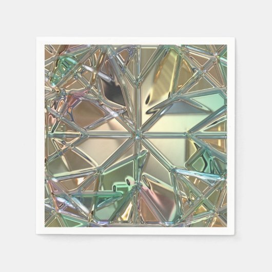 Glas in lood ziet er kleurrijk abstract uit servet (Voorkant)