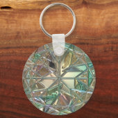 Glas in lood ziet er kleurrijk abstract uit sleutelhanger (Voorkant)