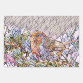 Glas in lood ziet er mooi uit als kerstwinter inpakpapier vel (Voorkant)